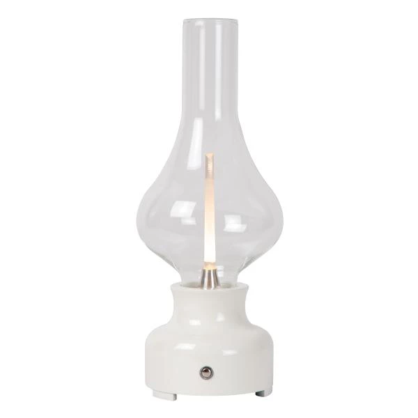 Lucide JASON - Lampe de table Rechargeable - Batterie/Piles - Ø 12 cm - LED 3 StepDim - 1x2W 3000K - Blanc - détail 2